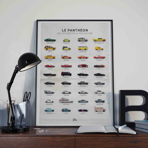 Affiche Panthéon des voitures de la pop culture