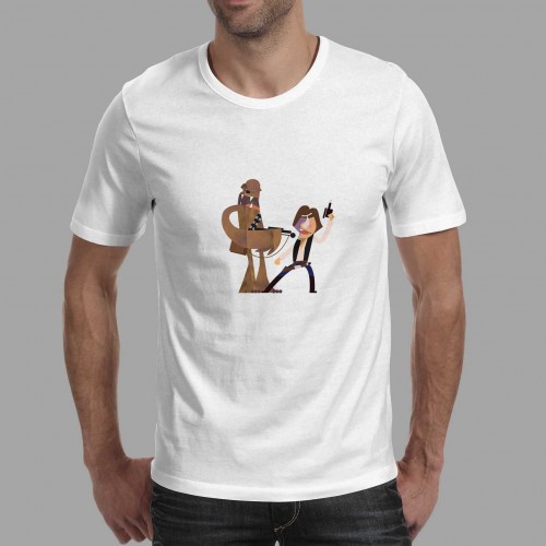 T-shirt homme Han Solo et Chewbacca