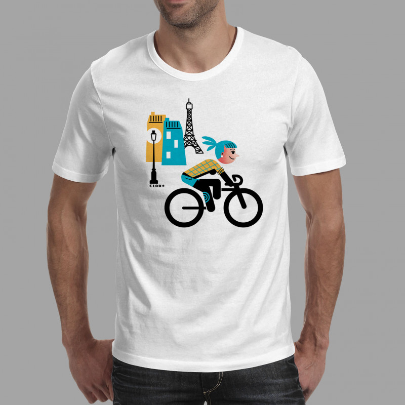 T-shirt homme Parisienne à vélo